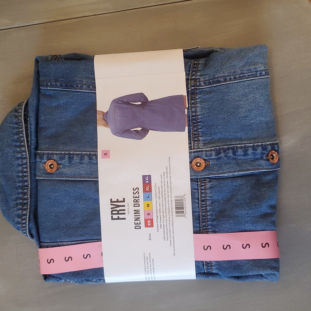 NWT Frye Light Blue Denim Shirt Dress Size Small - Picture 2 of 3